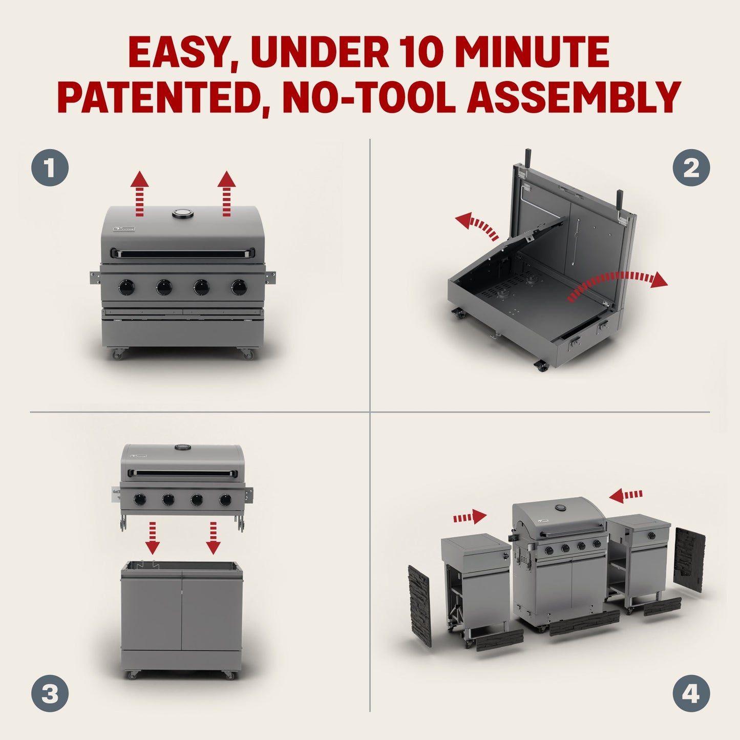 TYTUS Fresno 5-Burner LP/NG Convertible Grill in Stainless Steel + Carbon Wood - TDT-021-0705