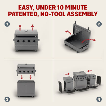 TYTUS Fresno 5-Burner LP/NG Convertible Grill in Stainless Steel + Carbon Wood - TDT-021-0705