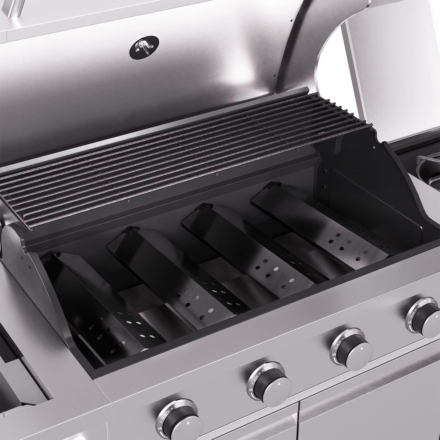 TYTUS Fresno 5-Burner LP/NG Convertible Grill in Stainless Steel + Carbon Wood - TDT-021-0705