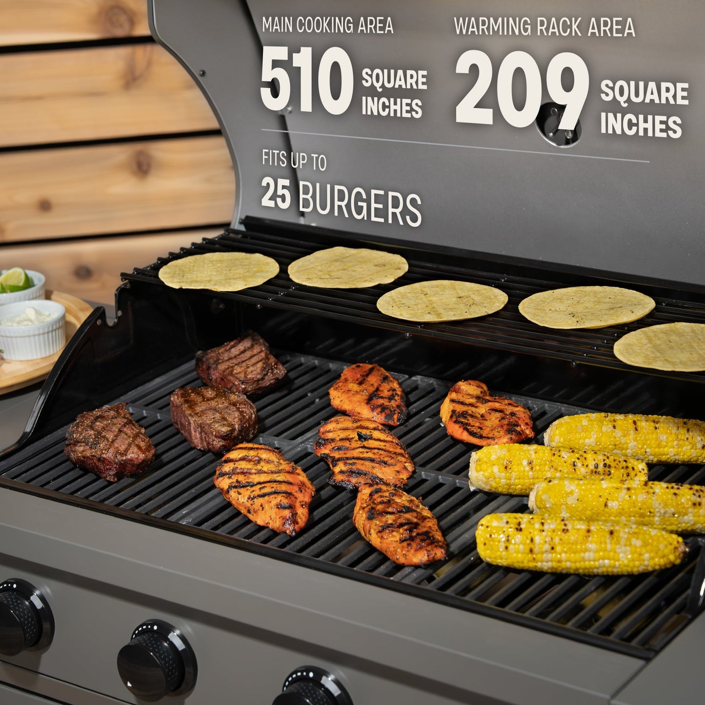TYTUS Fresno 5-Burner LP/NG Convertible Grill in Gunmetal + Graphite Stone -  -TDT-021-0103