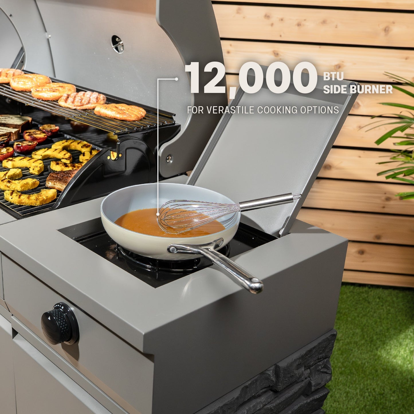 TYTUS Fresno 5-Burner LP/NG Convertible Grill in Gunmetal + Graphite Stone -  -TDT-021-0103